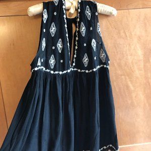 Free People Black and white flowy top